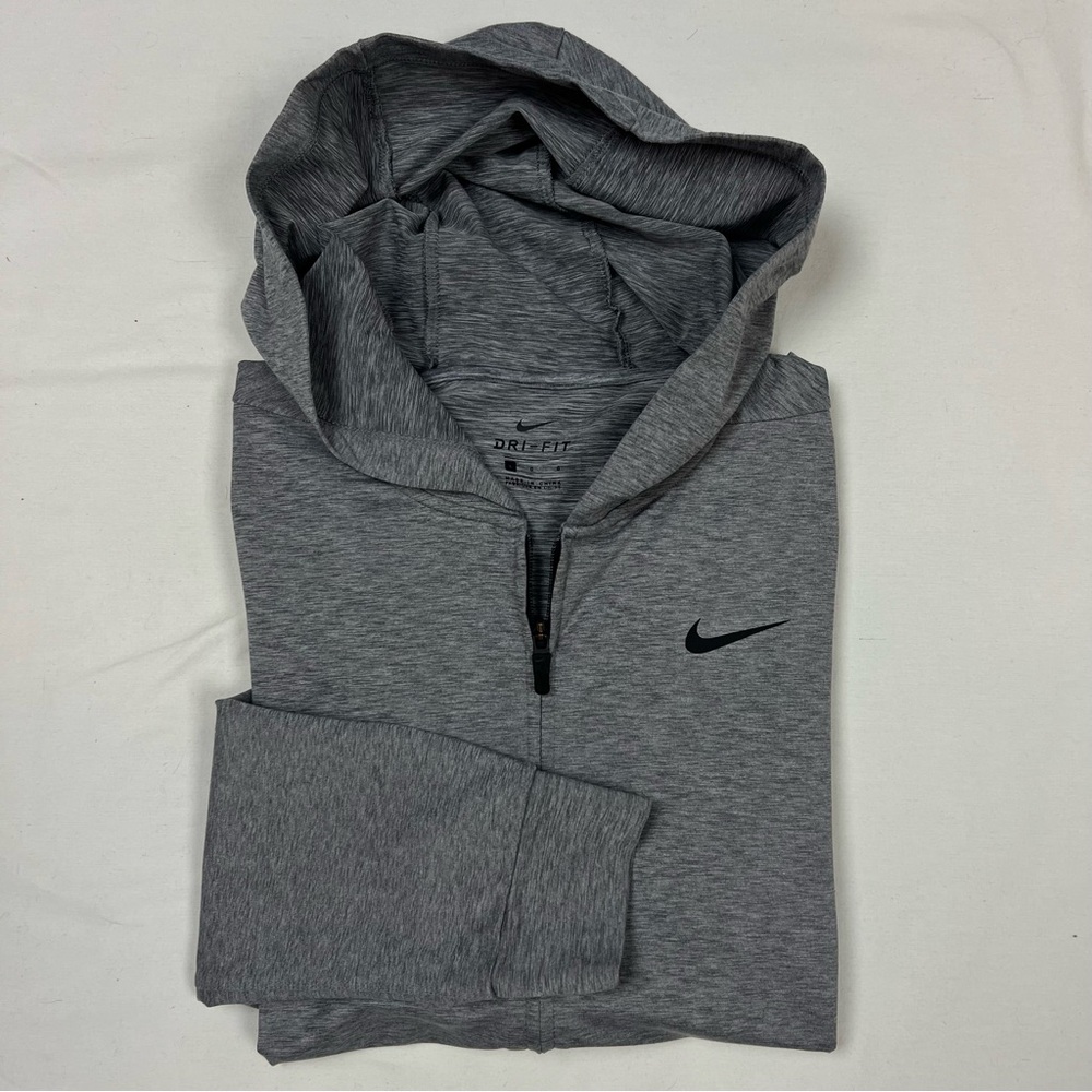 NIKE Yoga Dri-FIT BQ2864-056 Heather Grey Full-Zip Jacket Hoodie Men’s Large